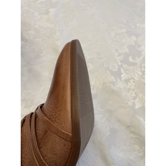 Bernardo Felicity Brown Leather Boots Stacked Heal Size 8.5 M Slip On Comfort - Picture 11 of 16